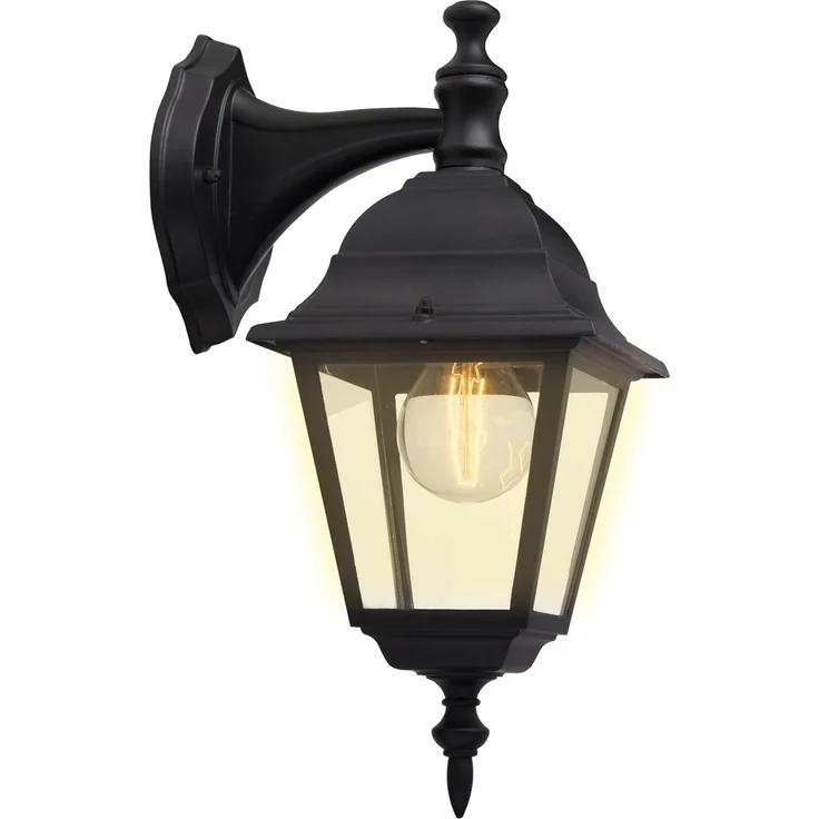 Brilliant Newport hängende Außenwandleuchte schwarz – LED-Wandleuchte für draußen – E27 Sockel exkl. LED Leuchtmittel – wetterfeste Außenleuchte