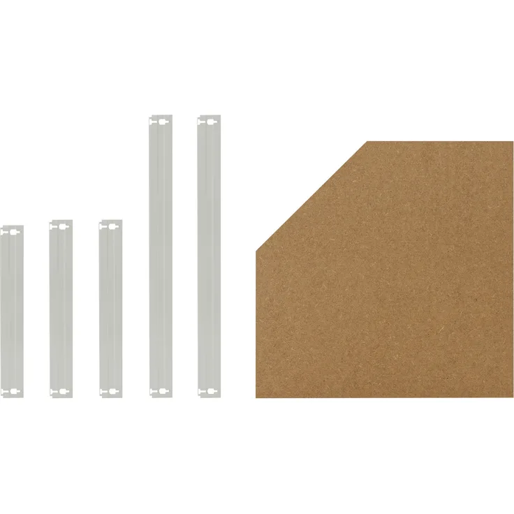 shelfplaza OFFICE 60x30 cm Fachboden-Set Eckregal in lichtgrau für OFFICE Eckregale mit 175 kg Traglast pro Boden