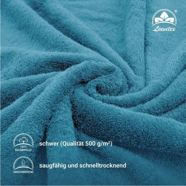 leevitex® Handtuch Frottee 4er Set, 50 x 100 cm, hochwertig verarbeitet & fusselfrei – Bild 4
