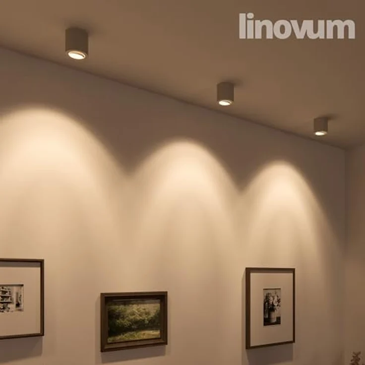 linovum LED Aufbaustrahler 4 x runde Aufbauleuchten CORI in matt weiss & schwenkbar, Leuchtmittel nicht inklusive – Bild 7