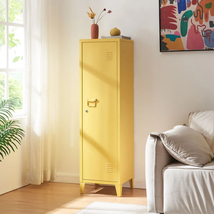 Einzelspind Kurikka 137x38x38 cm Gelb [en. casa] – Bild 3