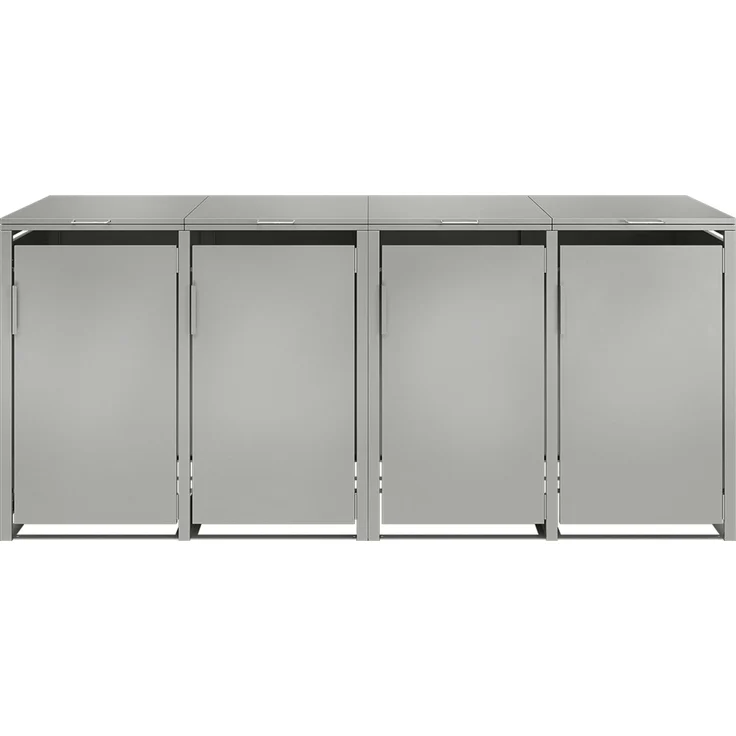 STEELSØN 'Thoria' Mülltonnenbox 4er je 240 Liter, grau, Mülltonnenverkleidung aus Stahl, wetterfest, 116x80x268 cm, Müllbox für 4 Tonnen – Bild 13