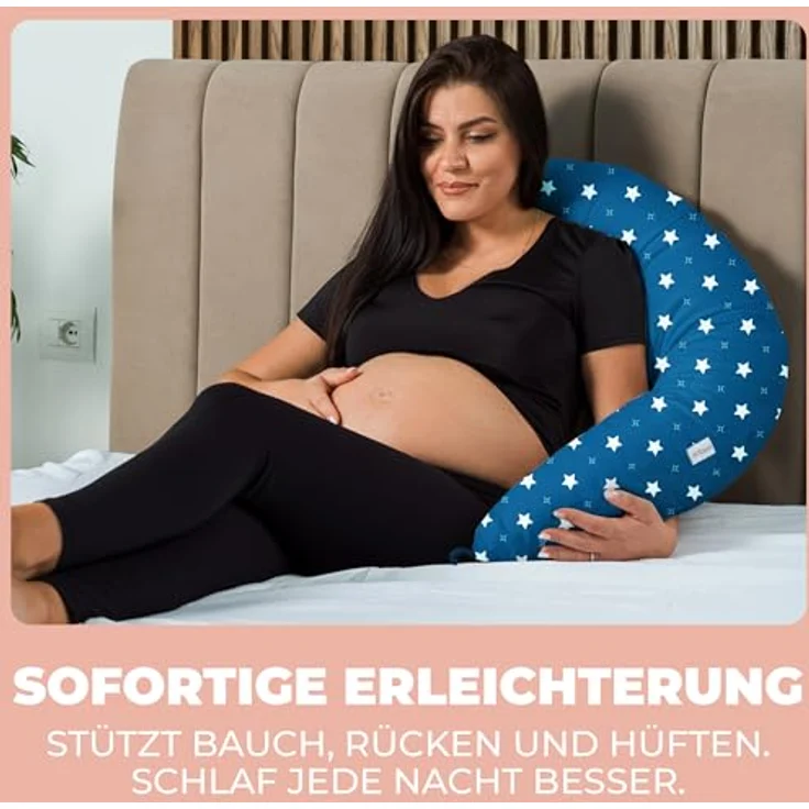Stillkissen Schwangerschaftskissen XXL 200x70cm Lagerungskissen für Baby/Erwachsene Kissen für Schwangere Seitenschläferkissen mit Bezug aus Baumwolle Ergonomisch & Multifunktional 100% Waschbar – Bild 2