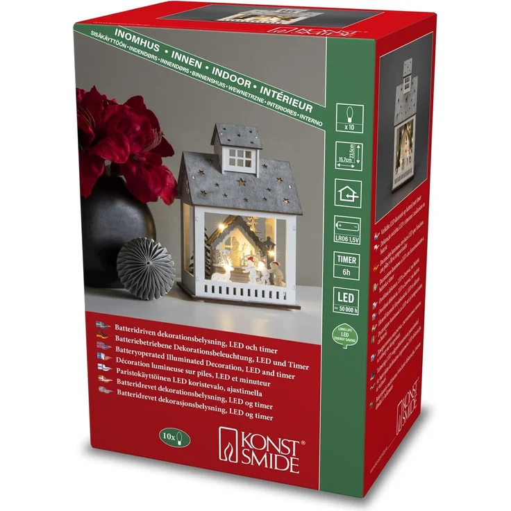 Konstsmide LED Holzsilhouette 'Haus und Markt' warm/weiss – Bild 2