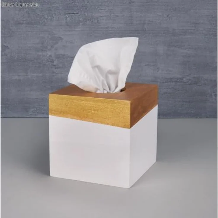 Holz Kosmetiktücher Box FSC 100%, 14x14x14cm, natur – Bild 5