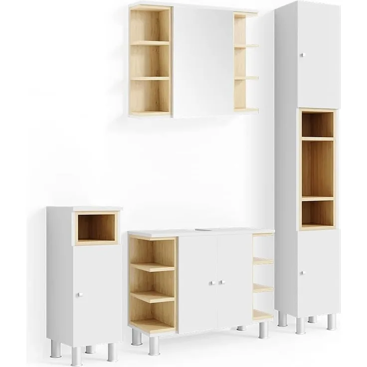 Badmöbel-Set Aquis Weiß 4-teilig Vicco