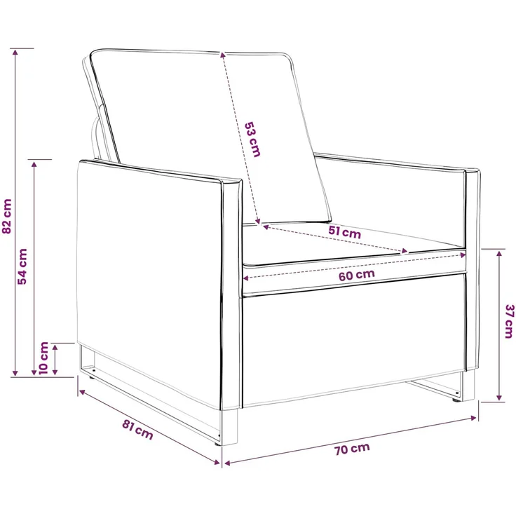 vidaXL Sessel Dunkelgrau 70 x 81 x 82 cm Kunstwildleder 42040989 – Bild 9