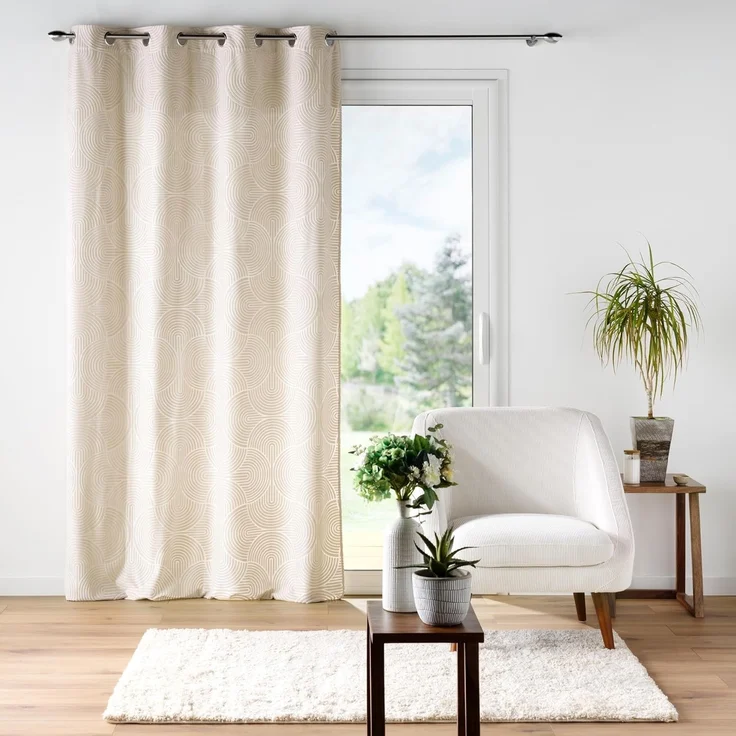 U10 Gardine mit Ösen EVA, Beige, 135x260 cm – Bild 4