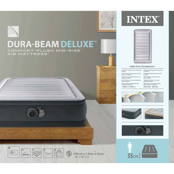 Intex 'DuraBeam ComfortPlushMidRise' Luftbett mit eingebauter, elektrischer Pumpe, 99x191 cm – Bild 15
