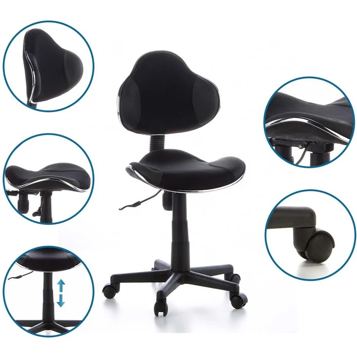 hjh OFFICE 634120 Kinder Schreibtischstuhl KIDDY GTI-2 Stoff Schwarz/Grau ergonomischer Jugenddrehstuhl höhenverstellbar – Bild 11