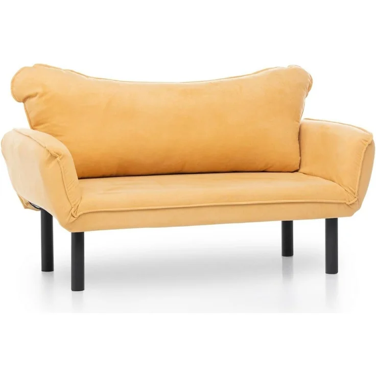 Dmora Schlafsofa 2-Sitzer Aquilonis 140x65 cm Gelb, Stauraum – Bild 3