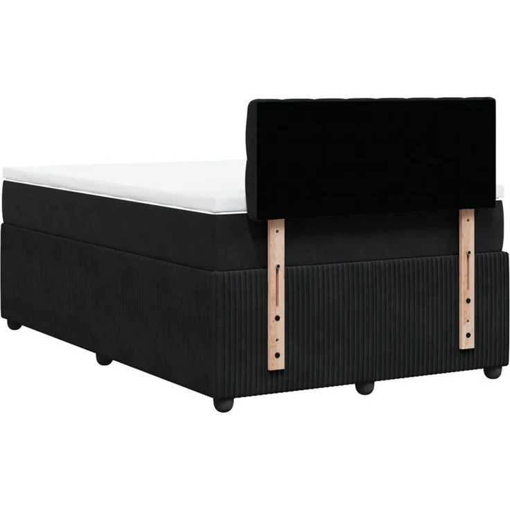 vidaXL Boxspringbett mit Matratze Schwarz 120x190 cm Samt 3287694 – Bild 10