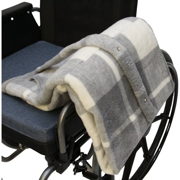Outdoordecke Rollstuhldecke DECKE für ROLLSTUHL Beindecke Rollstuhlfahrer Kniedecke, Seniori, 1. Grau - Gitter – Bild 4