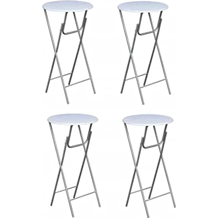 vidaXL Stehtische 4 Stk. mit MDF Tischplatte Weiß 60650 – Bild 2