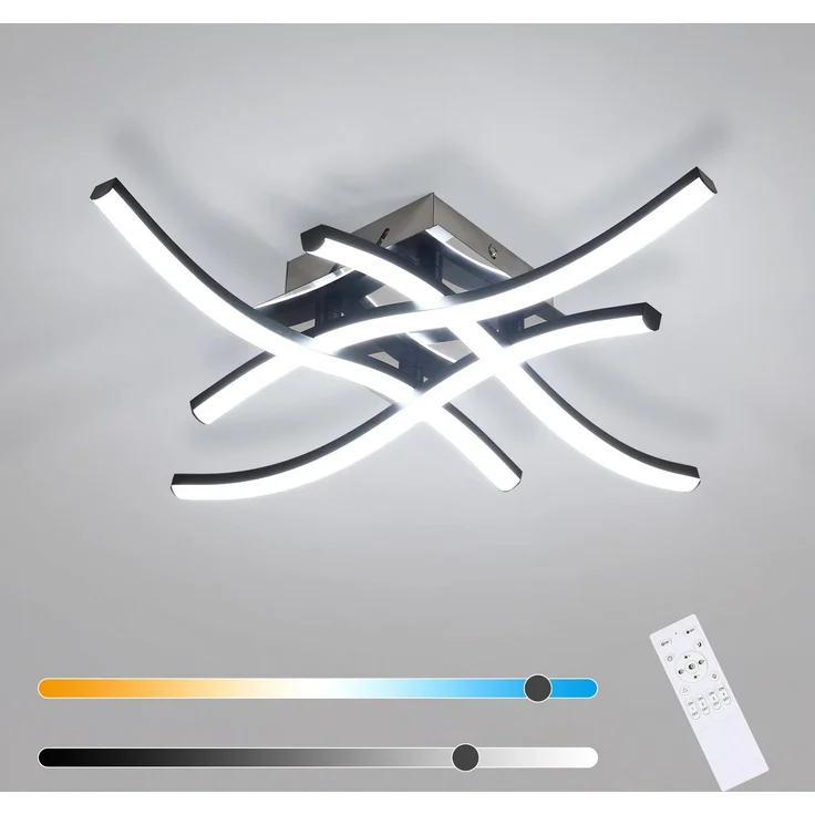 Goeco LED Deckenlampe Schwarze, Modern Deckenleuchte Dimmbar mit Fernbedienung 3000K-6500K, Memory Funktion, LED Lampen Deckenbeleuchtung für Schlafzimmer Wohnzimmer küche – Bild 1