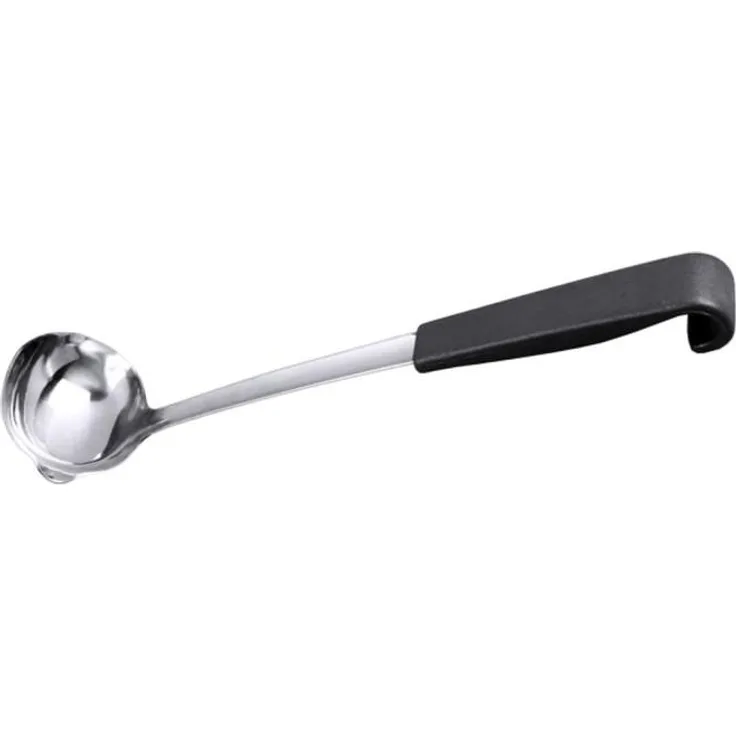 Contacto Saucenlöffel 30 ml, 28 cm Serie BUFFET NOIR, Edelstahl, 7x5,5 cm, Griff aus schwarzem ABS