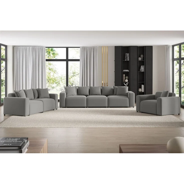 Sessel Designersessel MEGAN in Stoff Salvador Grau – Bild 2