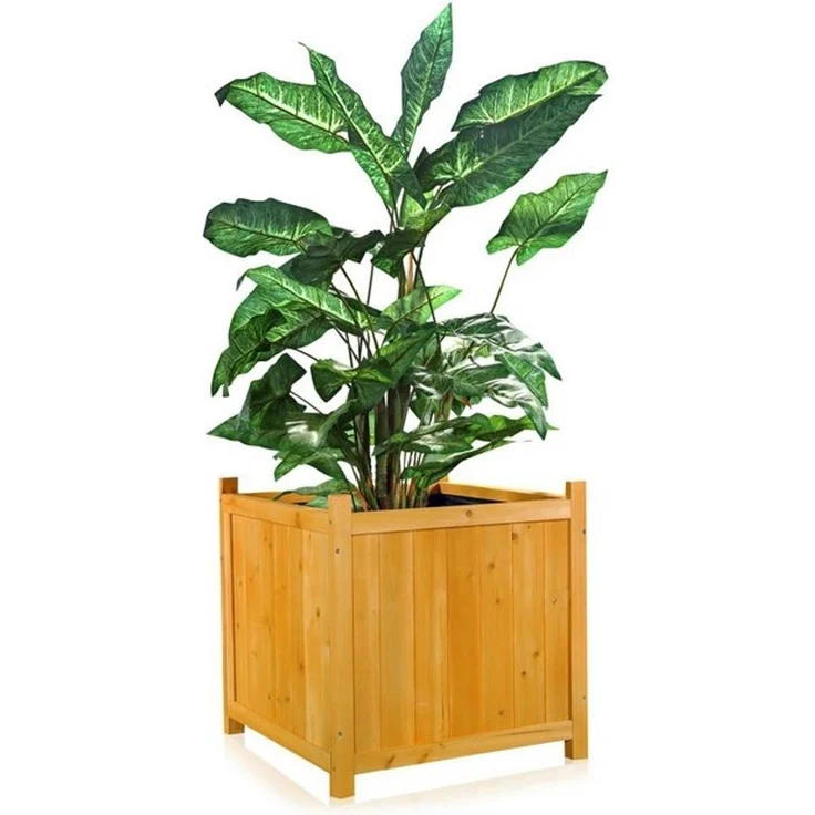 Pflanzkasten Blumentrog Blumentopf Garten Blumenkübel Holz Übertopf eckig – Bild 4