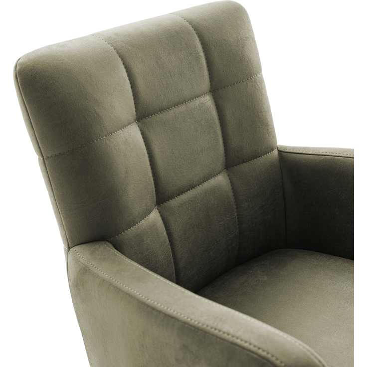 Wohn Schick WINSTON Armlehnenstuhl, olive,Gestell: Mattschwarz lackiertLuxus-Komfortsitz, 360° drehbar, - H 88 cm x T 66 cm x B 62 cm – Bild 6