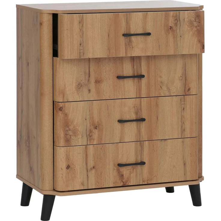 Kommode HWC-P42, Sideboard Schrank Anrichte, 4 Schubladen, MDF 92 x 80 x 40 cm ~ Wotan-Eiche-Optik – Bild 9