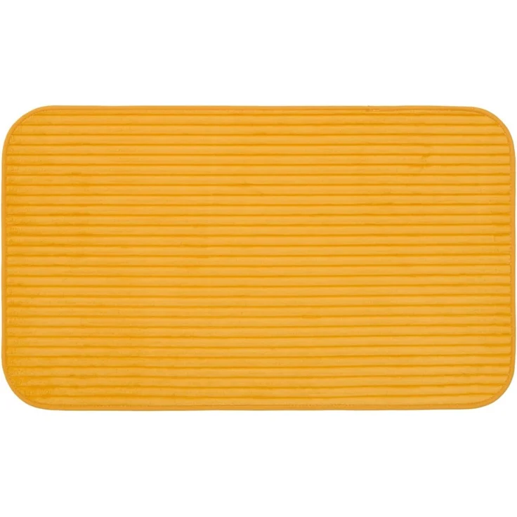Gözze Badematte Berlin, Höhe 7 mm, rutschhemmend beschichtet, fußbodenheizungsgeeignet, Polyester, rechteckig, Badteppich, Uni Farben, Cord Optik, waschbar