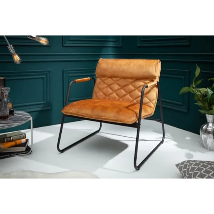 riess-ambiente Sessel MUSTANG LOUNGER senfgelb, Loungesessel · Samt-Bezug · Wohnzimmer · Retro – Bild 5