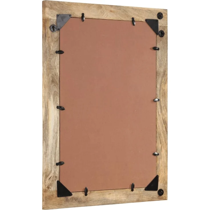 Badspiegel, Badezimmerspiegel 50x70x2,5 cm Massivholz Mango und Glas – Bild 3