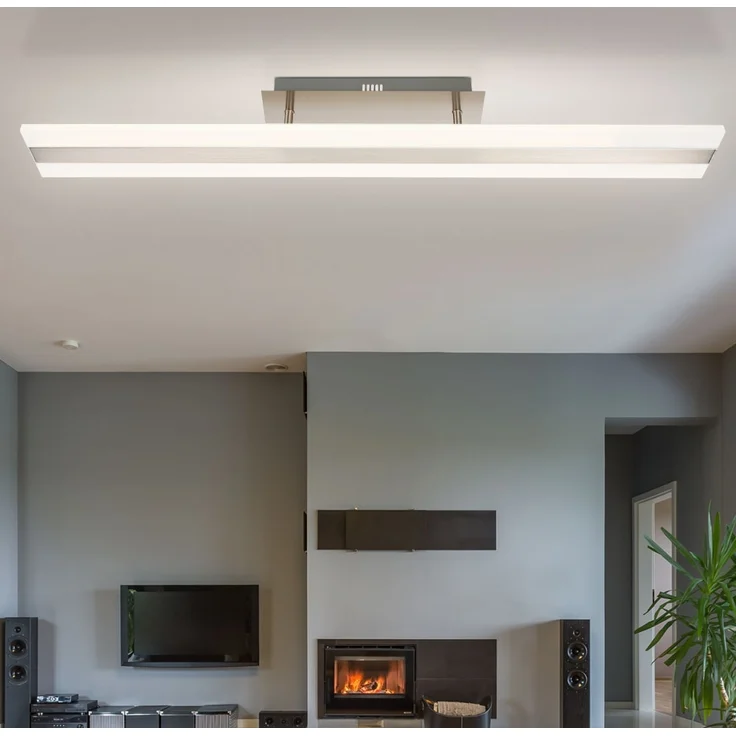 LED Deckenleuchte, Aluminium nickel matt, L 90 cm – Bild 3