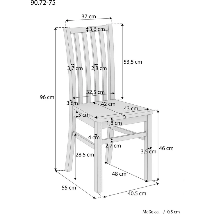 Esszimmerstuhl Holzstuhl Stuhl Buche natur V-90.72-75 Doppelpack – Bild 2