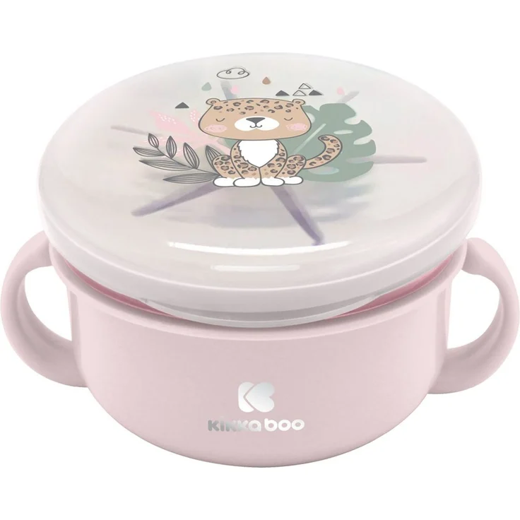 Kikkaboo Kinder Snackschale Savanna 2 in 1 Deckel Griffe Fassungsvermögen 380 ml rosa – Bild 3