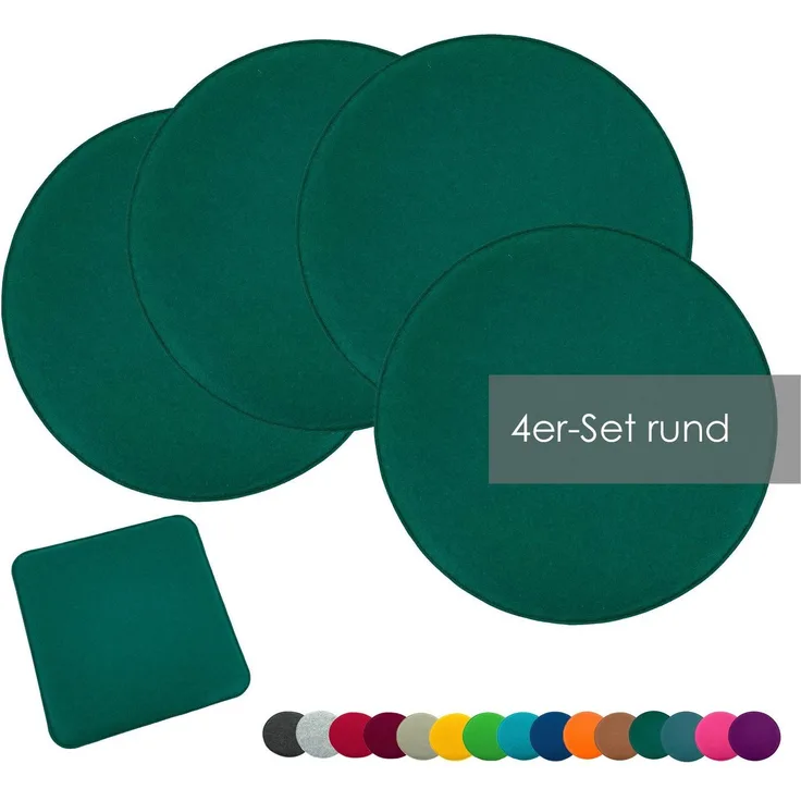 heimtexland Sitzkissen Filz Sitzauflage Stuhlkissen Bankkissen abwaschbar, Filzkissen eckig & rund I Indoor Outdoor I bequem & robust