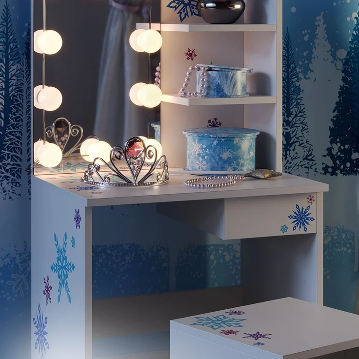 Kinder-Schminktisch Schneeflocke Weiß 54.8 cm mit LED Beleuchtung Vicco – Bild 5