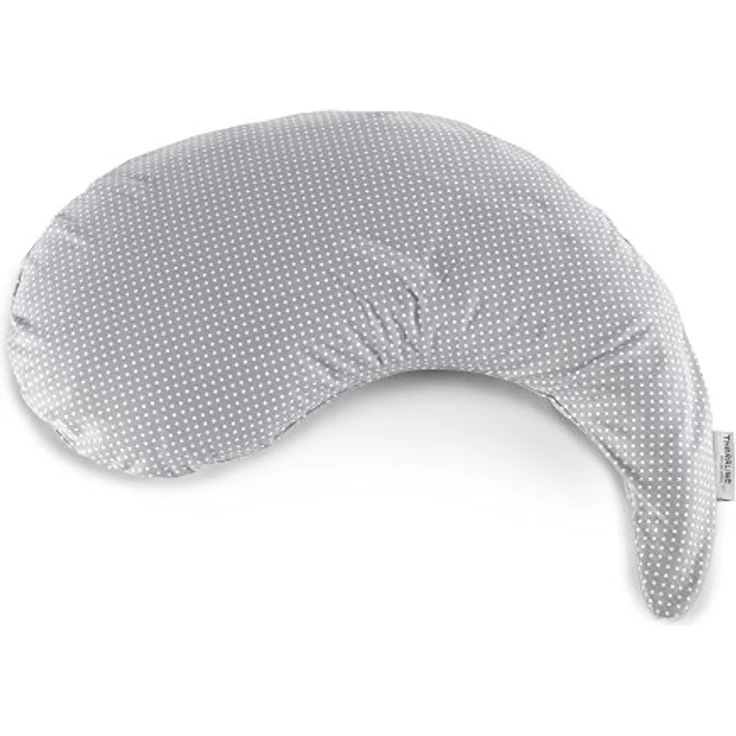 Theraline Ersatzbezug für Stillkissen Das Yinnie 135 cm, Punkte Grau, 100% Baumwolle, maschinenwaschbar, Oeko-Tex zertifiziert – Bild 1
