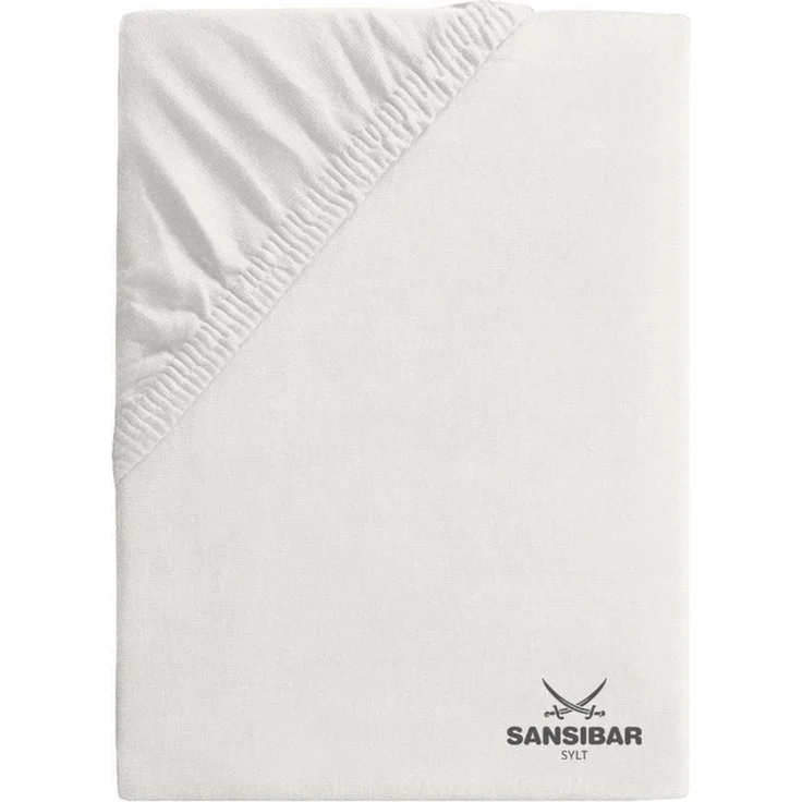 Sansibar Sylt Spannbettlaken Topperbezug SANSIBAR Jersey BL 180x200 cm weiß – Bild 1