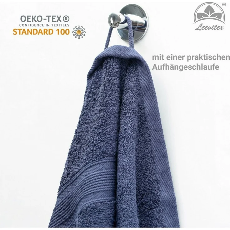 leevitex® Handtücher 4er-Set, 50 × 100 cm, aus 100% Baumwolle, Frottee (Set, 4-St), OEKO-TEX® STANDARD 100 zertifiziert und hochwertig verarbeitet – Bild 3