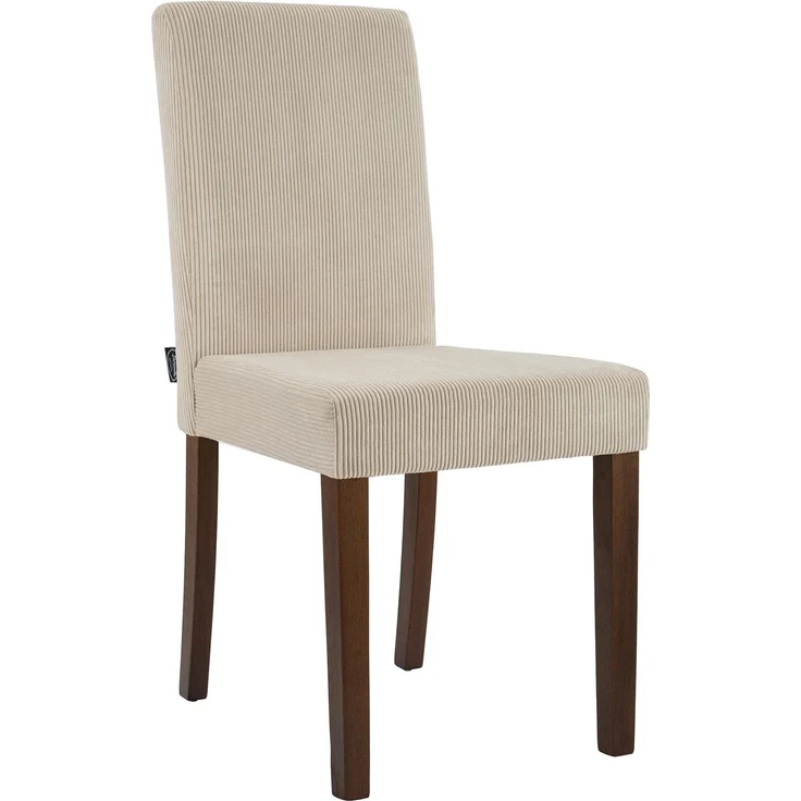 CLP Esszimmerstuhl Ina Cordbezug gepolstert mit Rückenlehne und Holzbeinen,hellbraun antik-dunkel – Bild 1