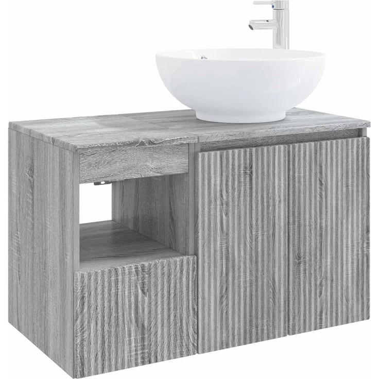 vidaXL Badezimmerschrank-Set 2 stk. Grau Sonoma 79,5 x 44,5 x 80 cm 3404090 – Bild 2