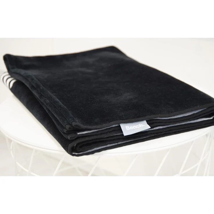 Bench Strand- und Saunatuch, Modern Opposite, 80x180 cm, 100 % Baumwolle, Velours, Mit Aufhänger, Farbe: Schwarz, Art. Nr. : 6112605537 – Bild 6