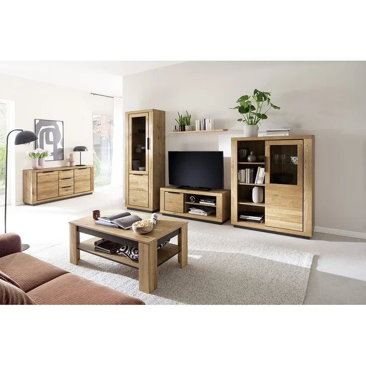 Sideboard >GRENO< in Wildeiche geölt, Wildeiche teilmassiv - 163x80x40cm (BxHxT) – Bild 7