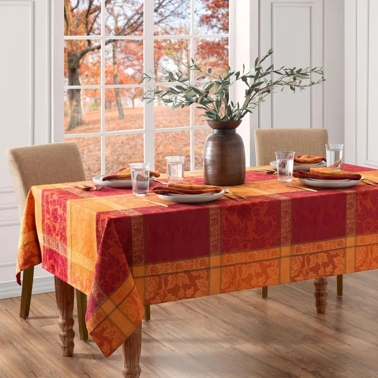 Elrene Home Fashions Jacquard-Tischdecke aus gewebter Baumwolle, rechteckig, 152,4x213,4 cm
