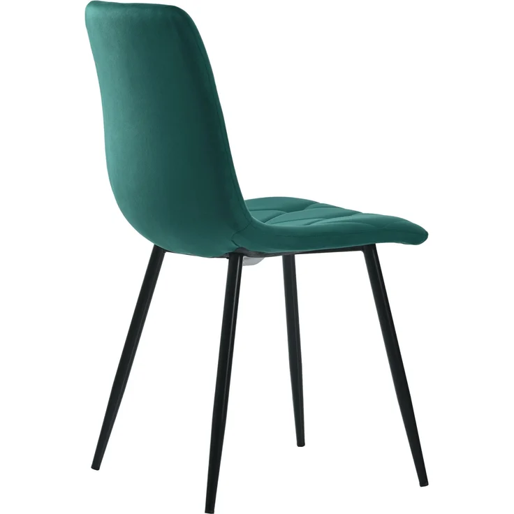 Samt Polsterstuhl 4er-Set mit Rückenlehne, Fischgräten-Design & Metallbeinen, moderner Esszimmerstuhl,Grün – Bild 5