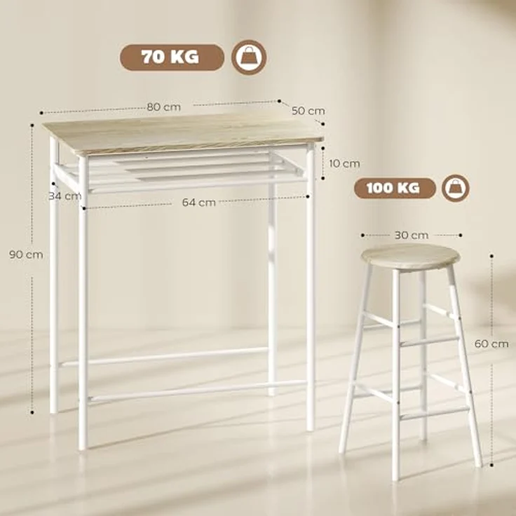 HOMCOM Bargruppe Bartisch-Set – Bild 8