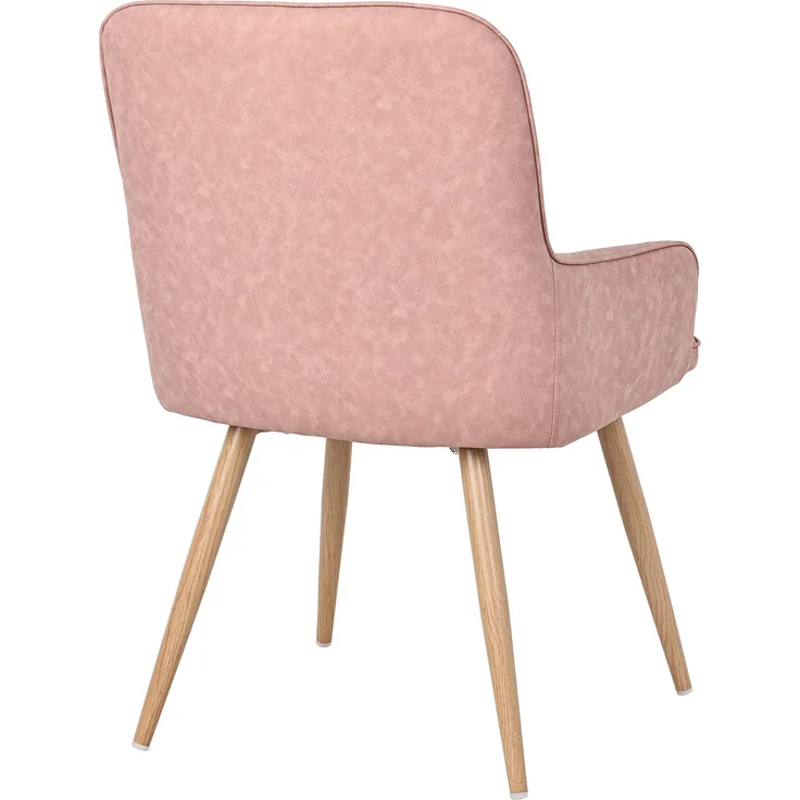 HOMAVO Esszimmerstuhl 2 Stück mit Armlehnen Lederlook Pink 57x62x87cm, YZ3 – Bild 4