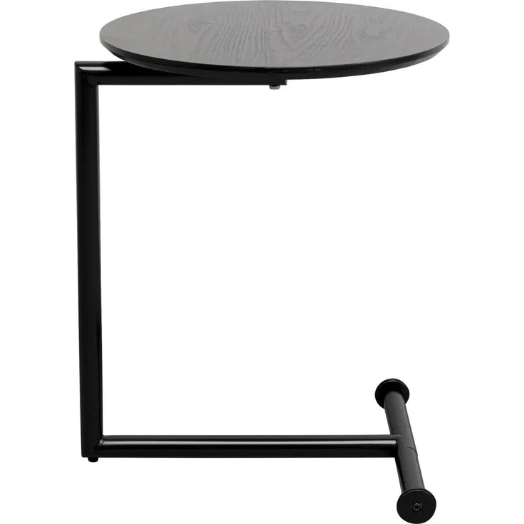 Kare Design Beistelltisch Easy Living Holz, Schwarz, 46cm Durchmesser, Rund, Mobiler Kaffeetisch, Modernes Design, Couchtisch, Wohnzimmertisch, Tischplatte Holz, Edelstahl, 63 x 46 x 46 cm (H/B/T)