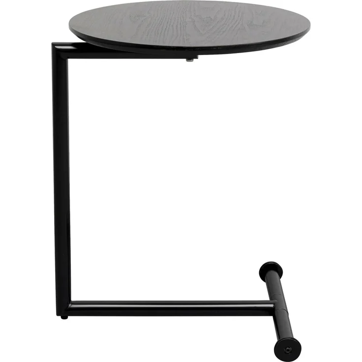Kare Design Beistelltisch Easy Living Holz, Schwarz, 46cm Durchmesser, Rund, Mobiler Kaffeetisch, Modernes Design, Couchtisch, Wohnzimmertisch, Tischplatte Holz, Edelstahl, 63 x 46 x 46 cm (H/B/T)