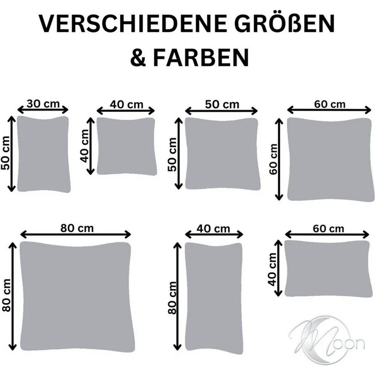 MOON Kissenbezug / Seitenschläferkissenbezug, 2er Pack, 100% Baumwolle, Linon, Grau, 30x50 – Bild 2