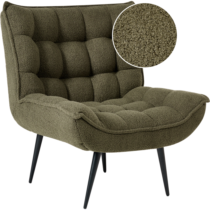 Sessel Bouclé dunkelgrün ALVESTA