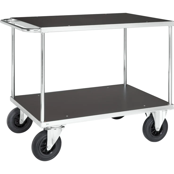 Kongamek Tischwagen, verzinkt 1300x800x870mm Ladefläche aus MDF, Schiebegriff mit Gummibereifung und Bremse