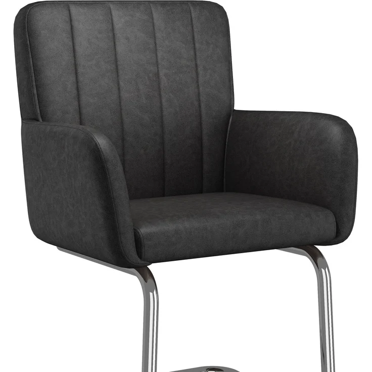 Esszimmerstuhl 2er-Set 56cm×57cm×86cm aus Kunstleder mit Z-förmigem Metallgestell – Bild 6