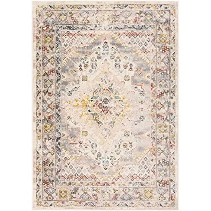 Livabliss Teppich CASABLANCA, rund, Höhe: 13 mm, Vintage Orientteppich, Kurzflor Boho Wohnzimmerteppich, Läufer – Bild 1